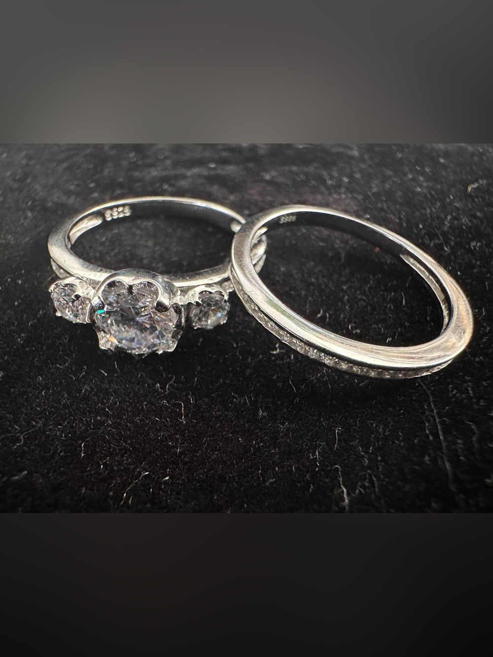 Bridal Ring Set Sterling silver with cubic zirconia
